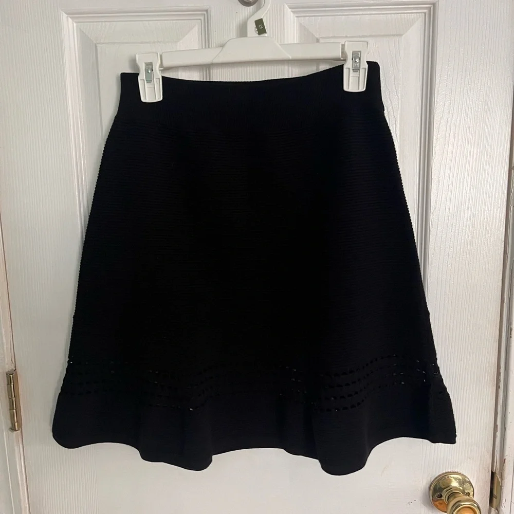 A.L.C Black Knit Ribbed Michael Skirt Size Large